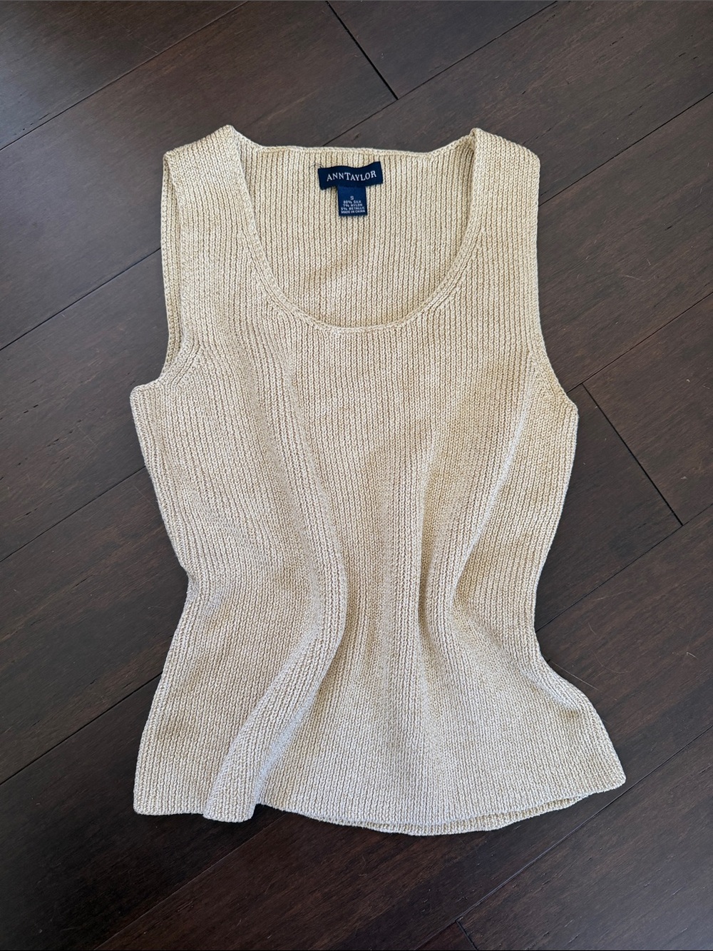 Ann Taylor Women’s Cream Knit Tank Top